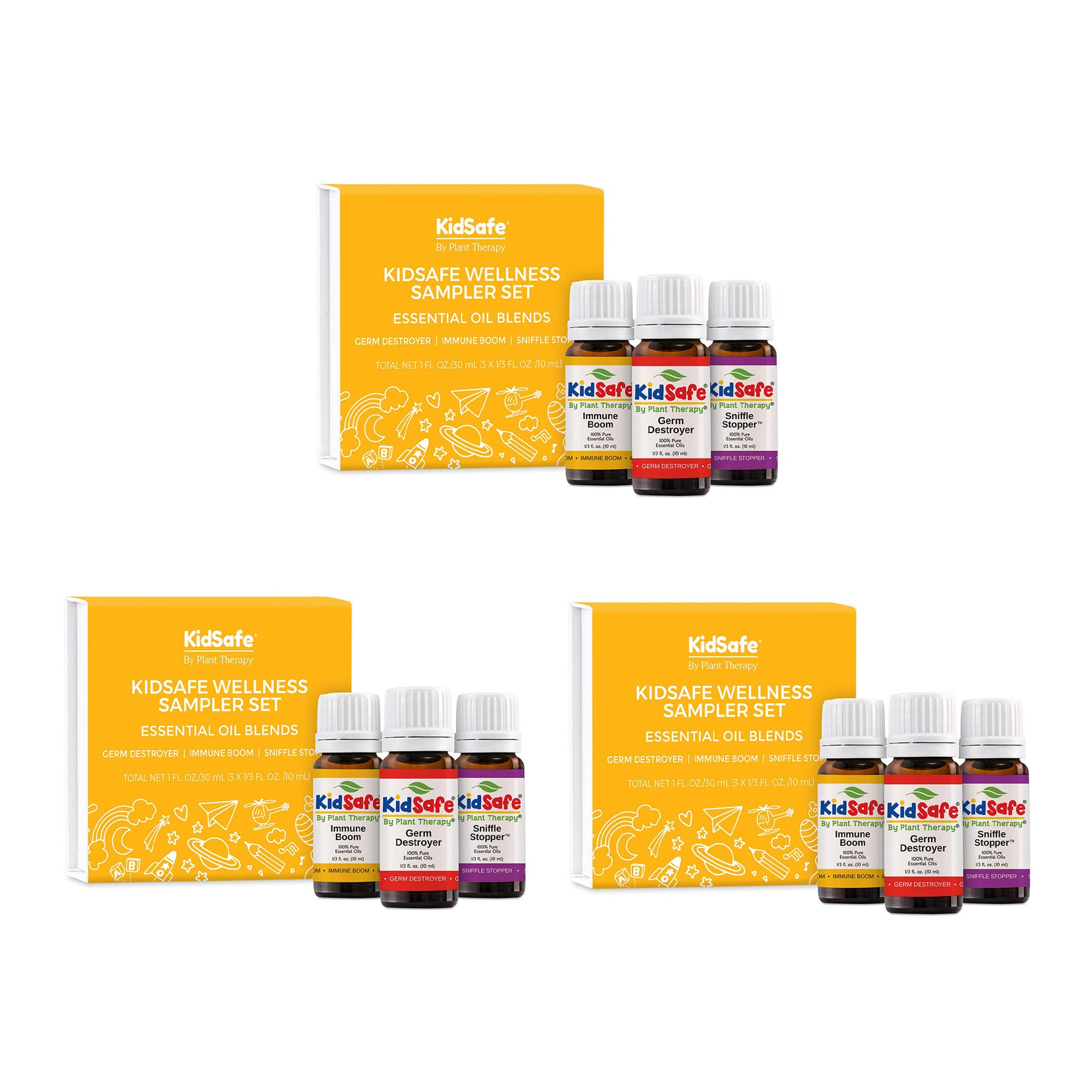 Plant Therapy 10mL Essential Oils Wellness Sampler, 0.33 Oz, Set of 3 (3 Pack) - VMInnovations