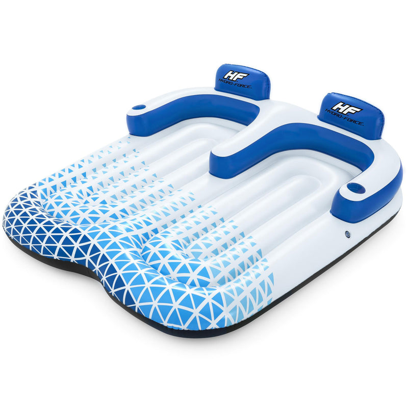 Bestway Hydro-Force Indigo Wave 72" 2 Person Inflatable Lounge Pool Float (Used)