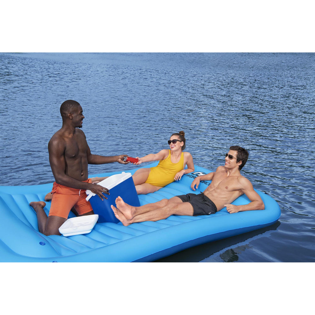 Bestway Hydro-Force Sun Soaker 4 Person Inflatable Platform Lake Float, Blue