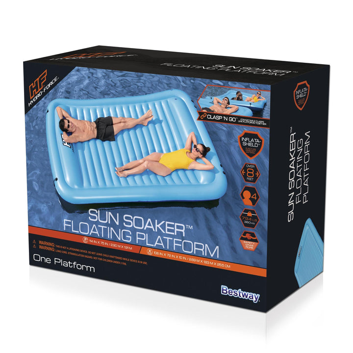 Bestway Hydro-Force Sun Soaker 4 Person Inflatable Platform Float, Blue (Used) - VMInnovations