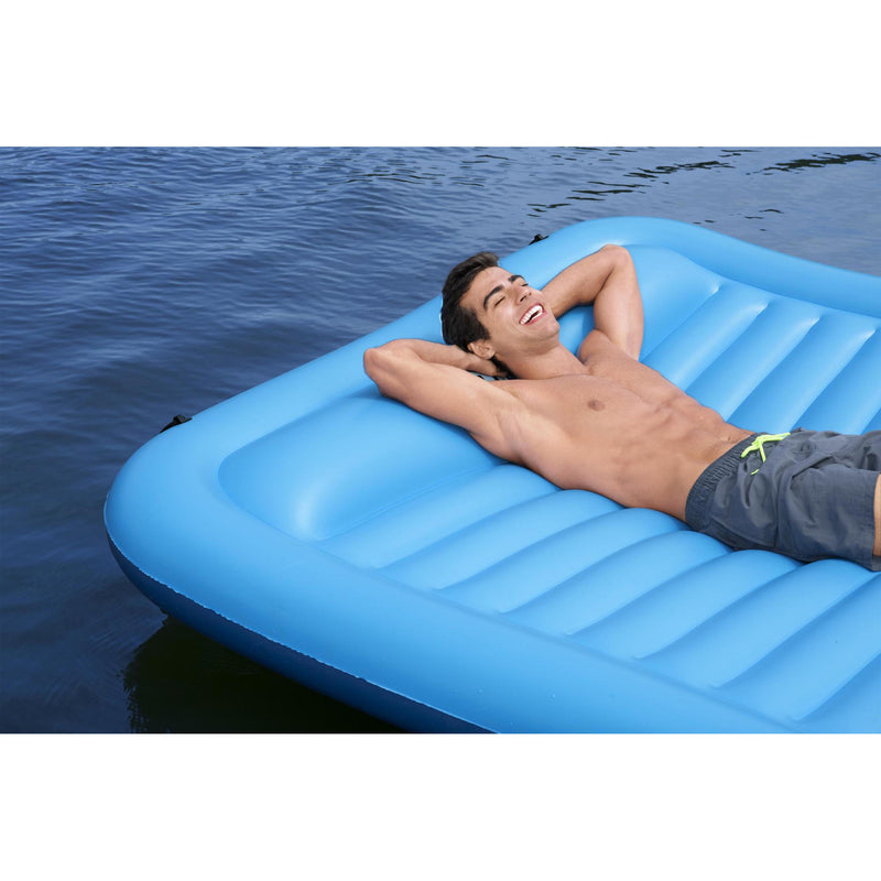 Bestway Hydro-Force Sun Soaker 4 Person Inflatable Platform Float, Blue (Used)