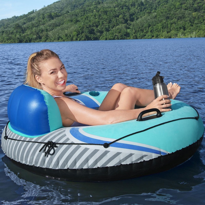Bestway Hydro-Force Comfort Plush Rapid Rider Single Inflatable River Tube, Blue