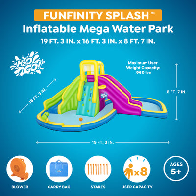 H2OGO Funfinity Inflatable Mega Water Park w/Blower Pump (Open Box)