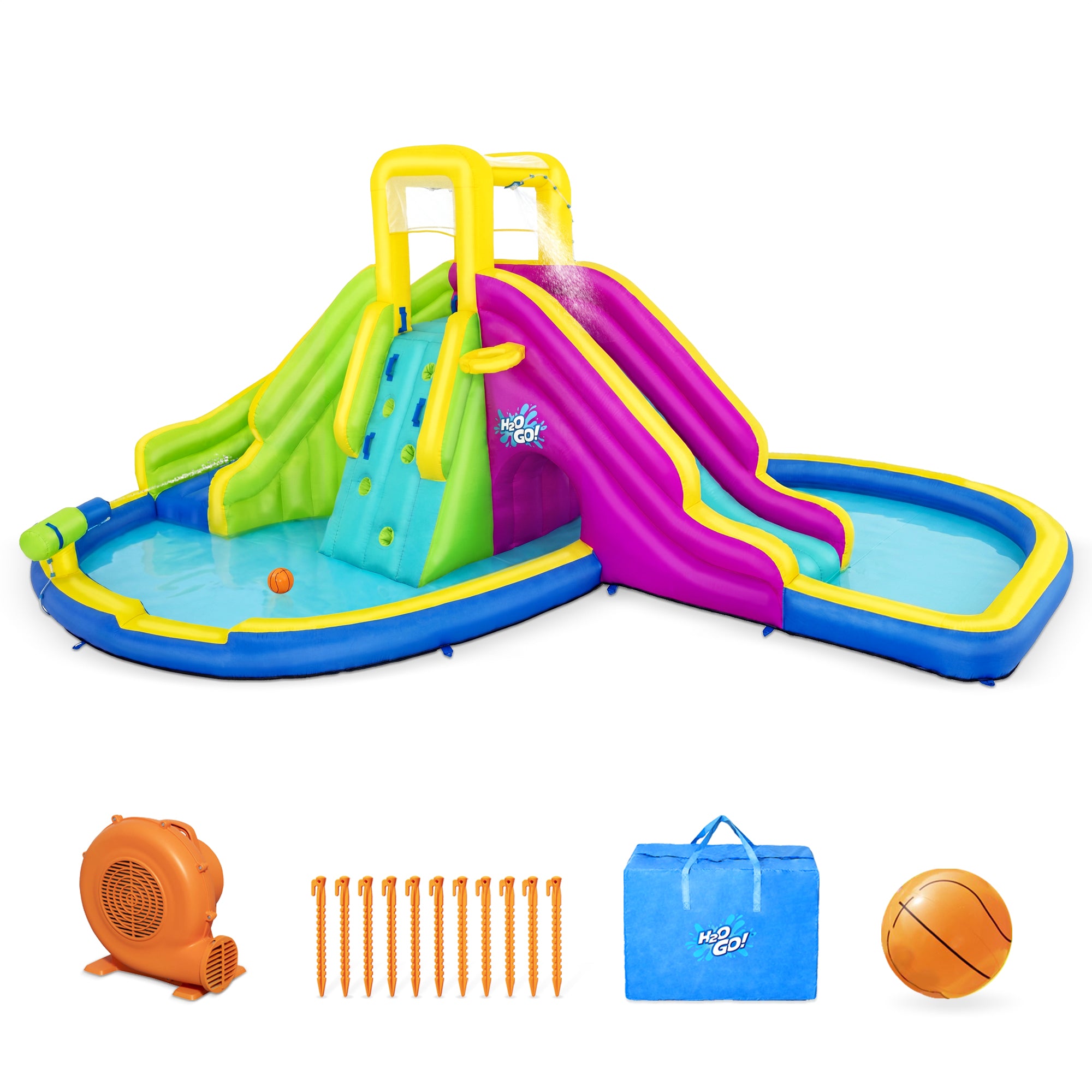 Bestway H2OGO! Funfinity Splash Kids Inflatable Mega Water Park with Air Blower