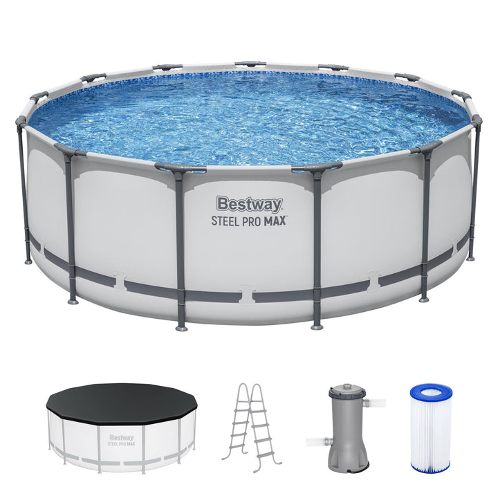 Bestway Steel Pro MAX 13'x48" Round Above Ground Pool w/ Pump & Cover (Open Box) - VMInnovations