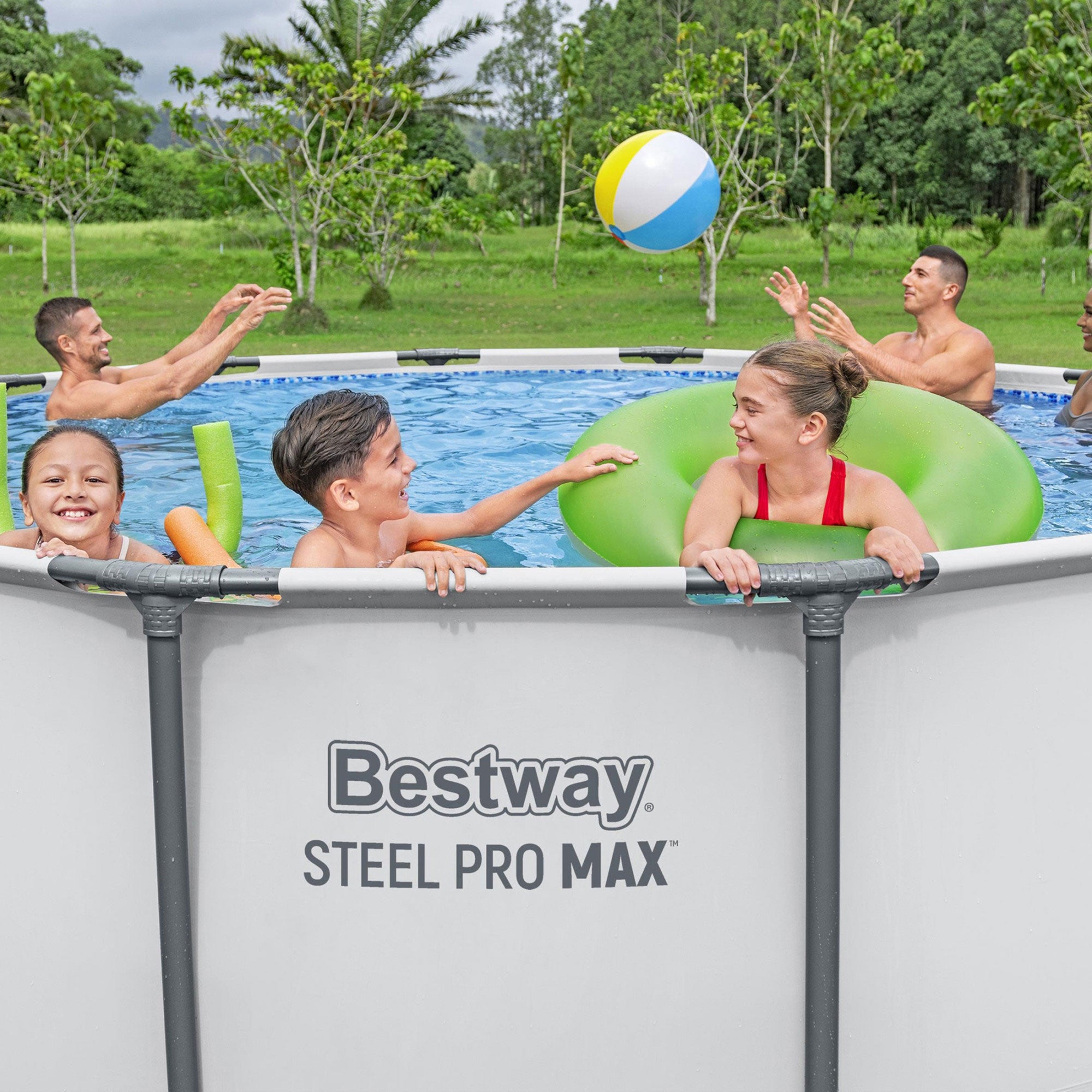 Bestway Steel Pro MAX 13 Foot Round Above Ground Pool Set w/ 3 Layer Liner(Used)