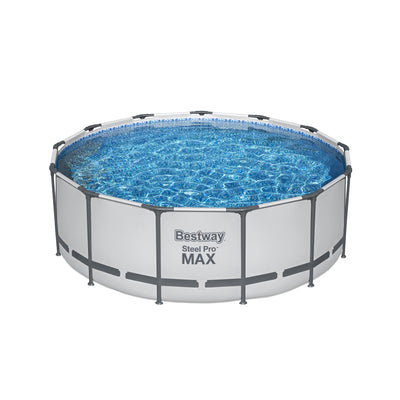 Bestway Steel Pro MAX 13 Foot Round Above Ground Pool Set w/ 3 Layer Liner(Used)