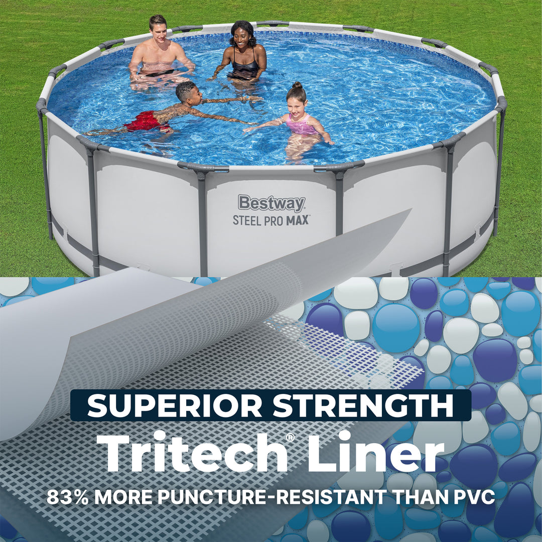 Bestway Steel Pro MAX 13'x48" Round Above Ground Swimming Pool with Pump & Cover - VMInnovations