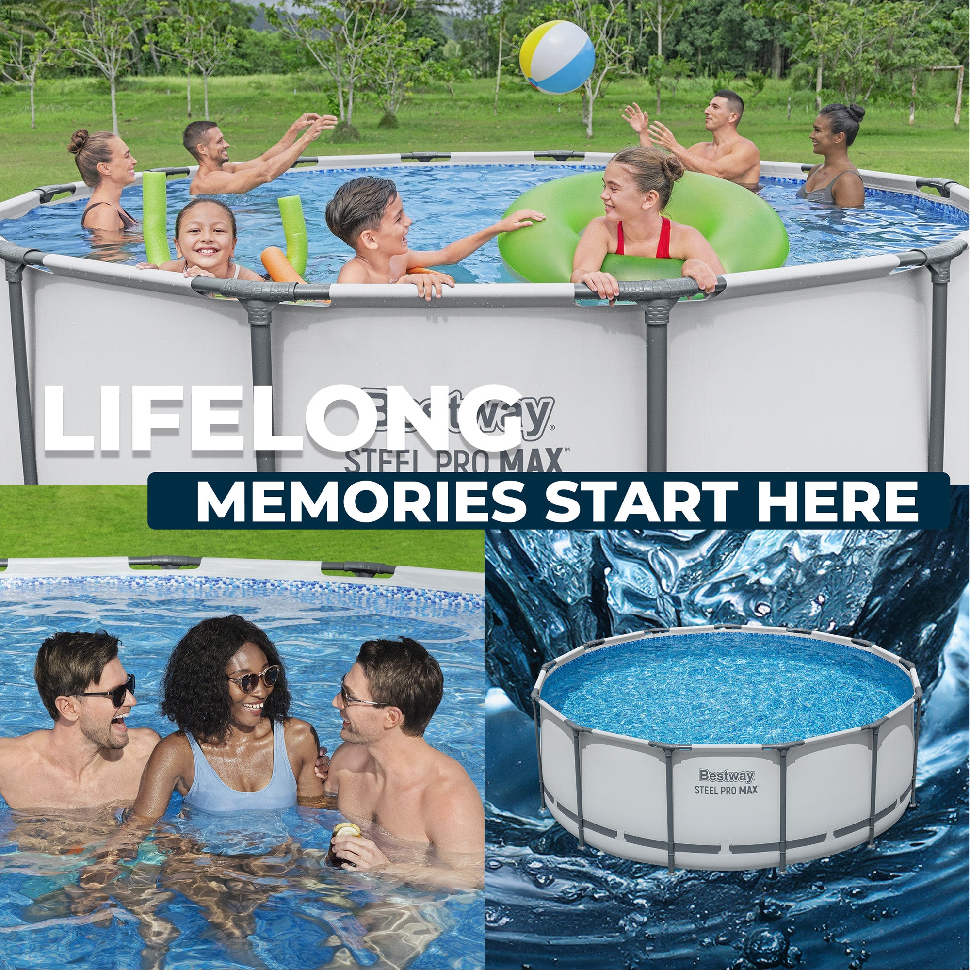Bestway Steel Pro MAX 13 Foot Above Ground Pool Set w/ 3 Layer Liner (For Parts) - VMInnovations