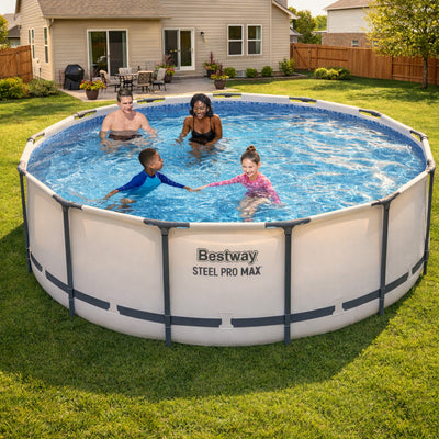 Bestway Steel Pro MAX 13 Foot Above Ground Pool Set w/ 3 Layer Liner (For Parts) - VMInnovations