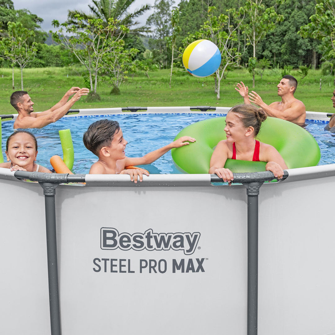 Bestway Steel Pro MAX 13 Foot Round Above Ground Pool Set w/ 3 Layer Liner(Used)