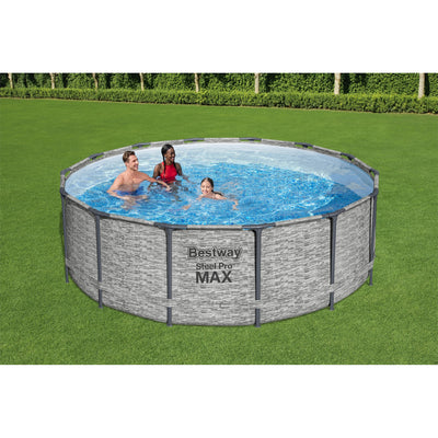 Bestway Steel Pro MAX 14 Foot Above Ground Pool Set w/ 3 Layer Liner (Open Box)