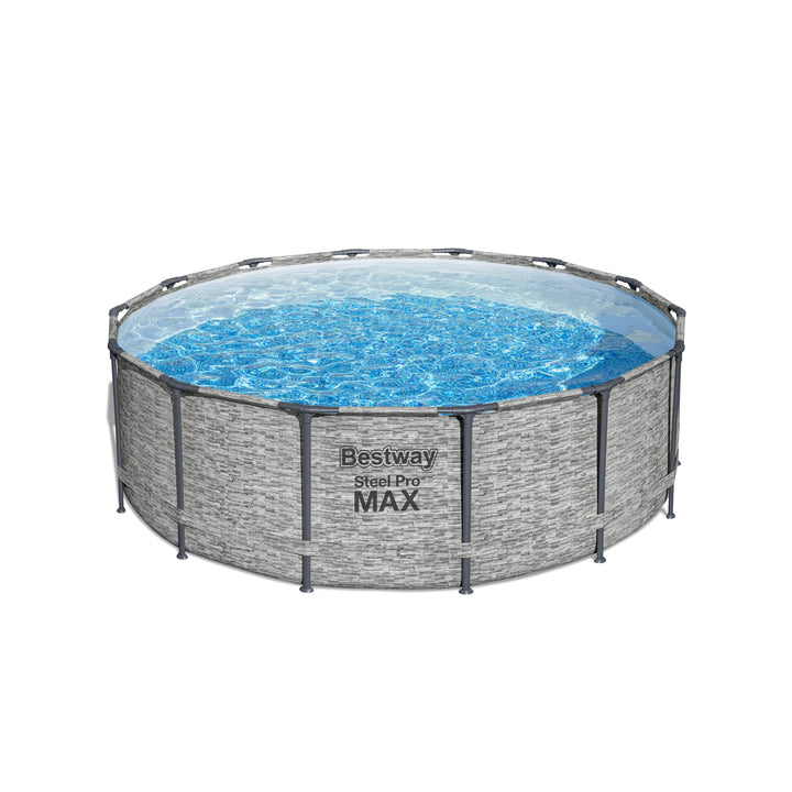 Bestway Steel Pro MAX 14 Foot Above Ground Pool Set w/ 3 Layer Liner (Used)
