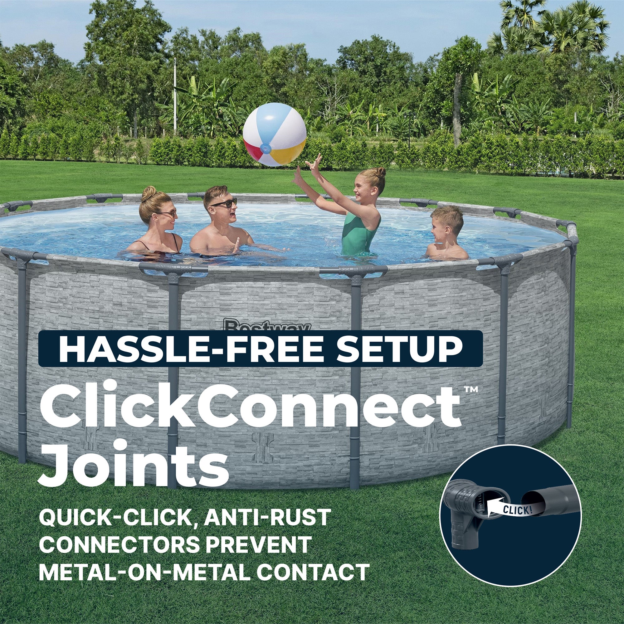Bestway Steel Pro MAX 14 Foot Above Ground Pool Set w/ 3 Layer Liner (Open Box)