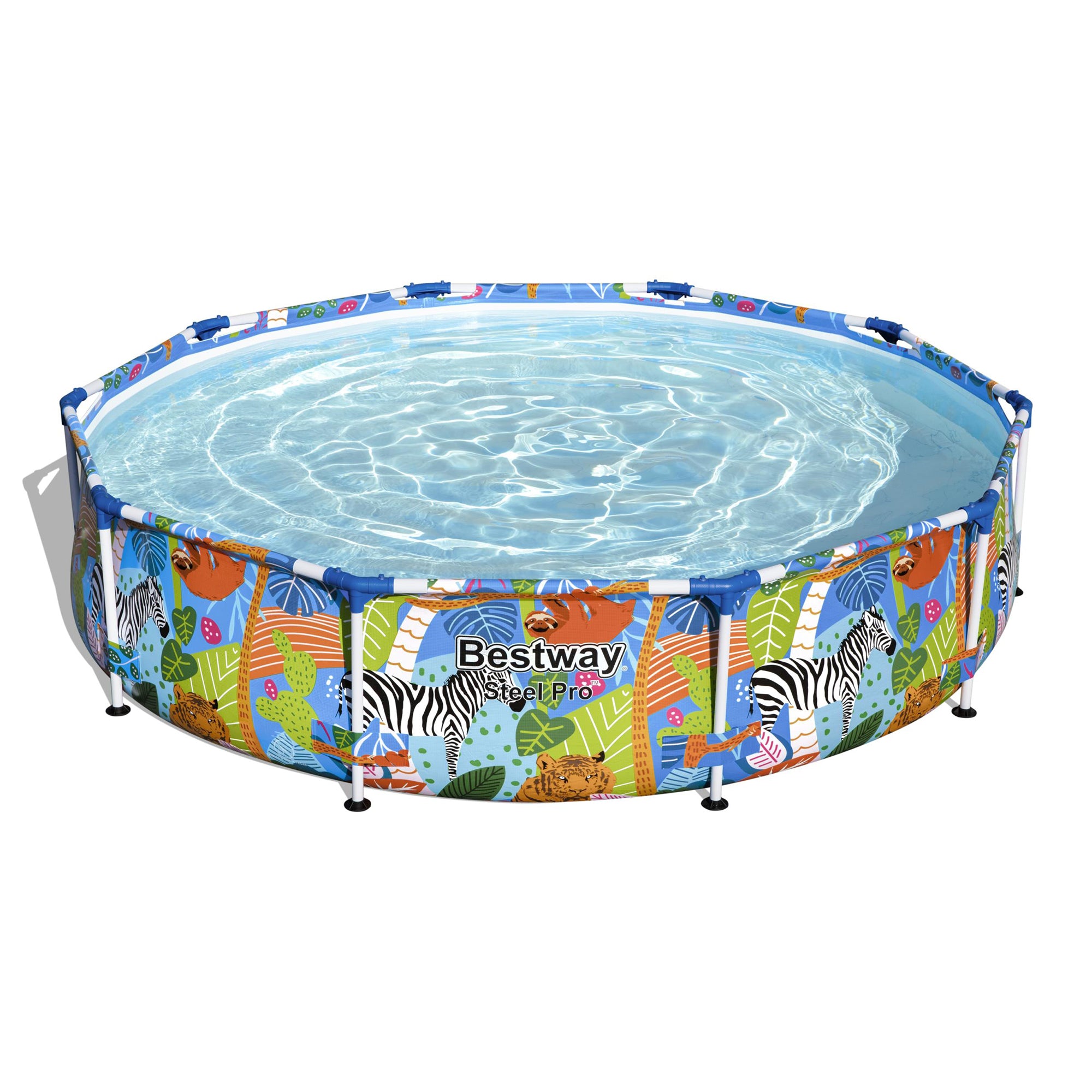 Bestway Steel Pro 10'x26" Above Ground Swimming Pool w/Animal Graphics(Open Box) - VMInnovations