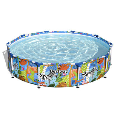 Bestway Steel Pro 10'x26" Above Ground Round Swimming Pool with Animal Graphics