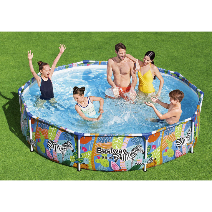 Bestway Steel Pro 10'x26" Above Ground Round Swimming Pool with Animal Graphics