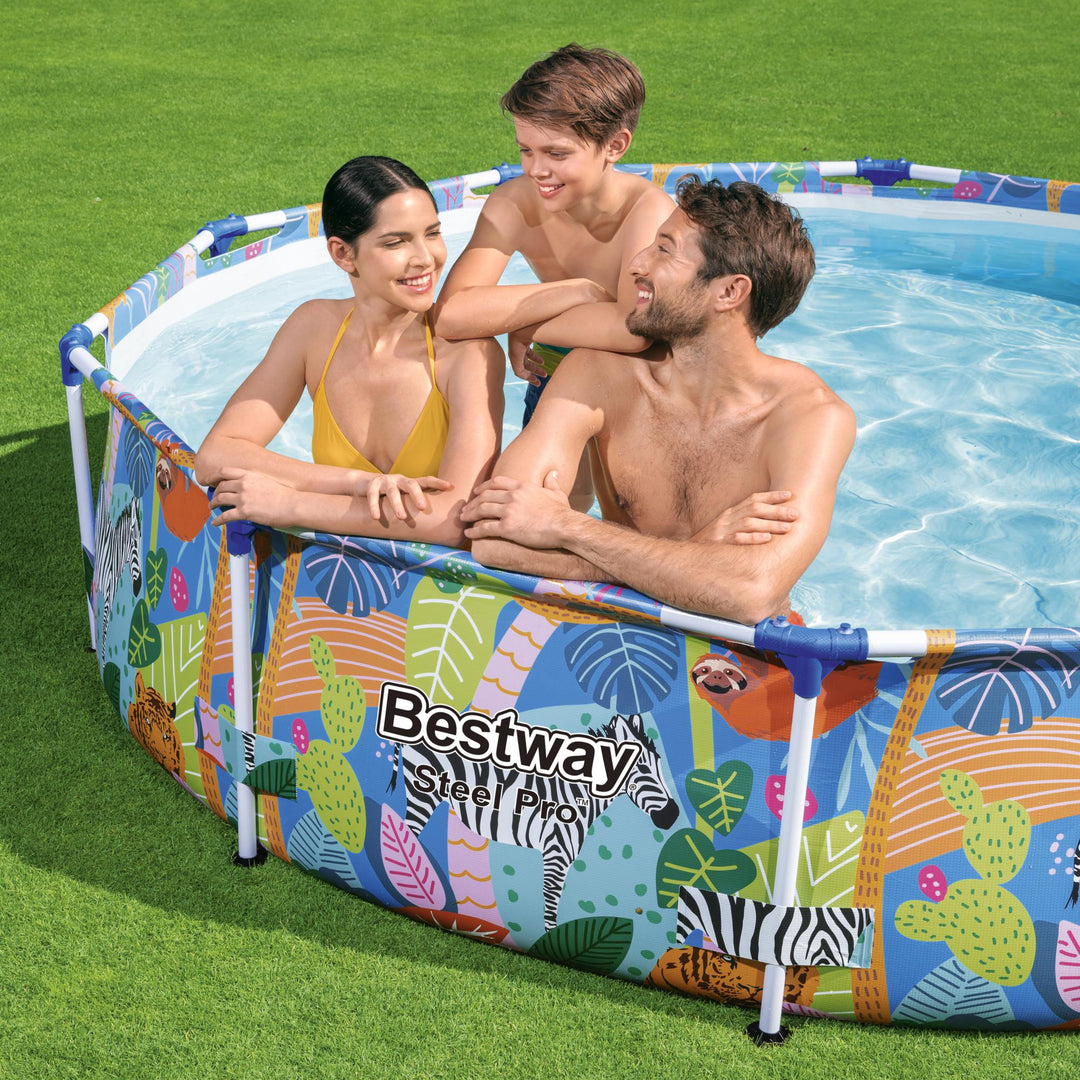 Bestway Steel Pro 10'x26" Above Ground Round Swimming Pool with Animal Graphics