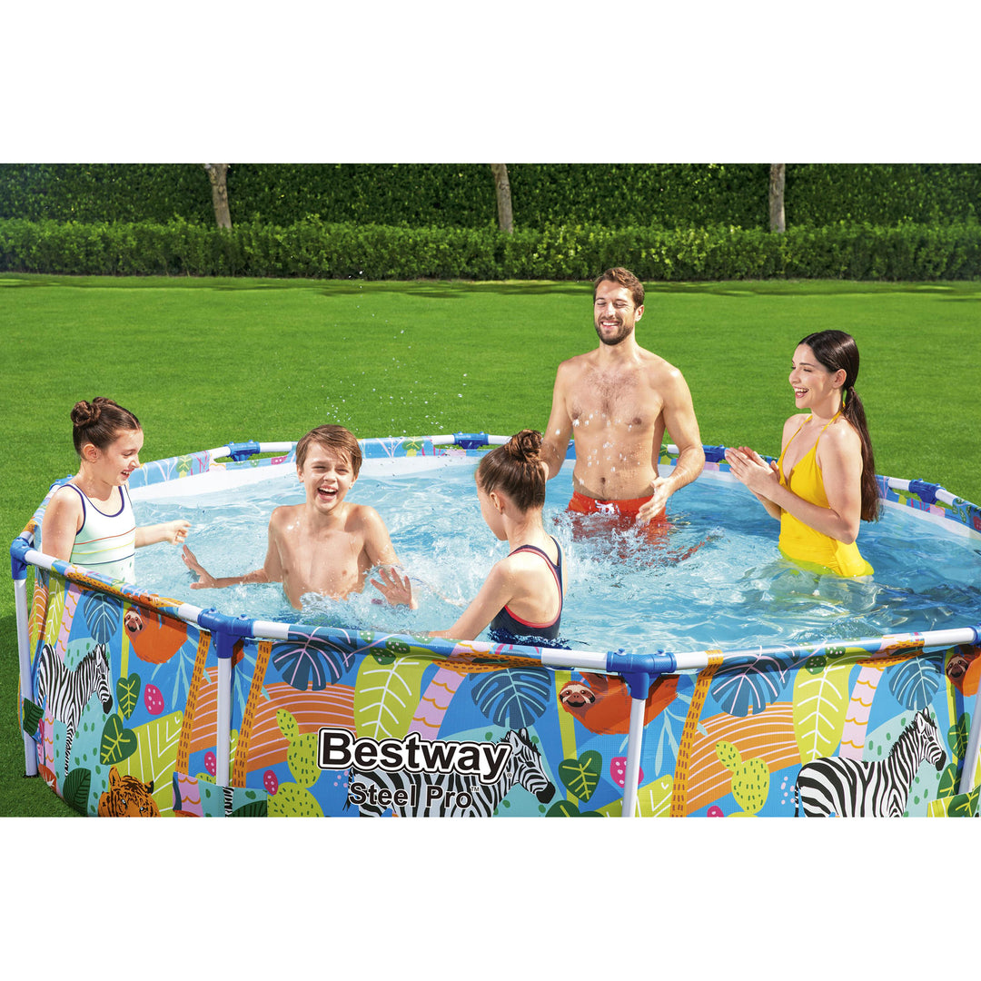 Bestway Steel Pro 10'x26" Above Ground Swimming Pool w/Animal Graphics(Open Box) - VMInnovations