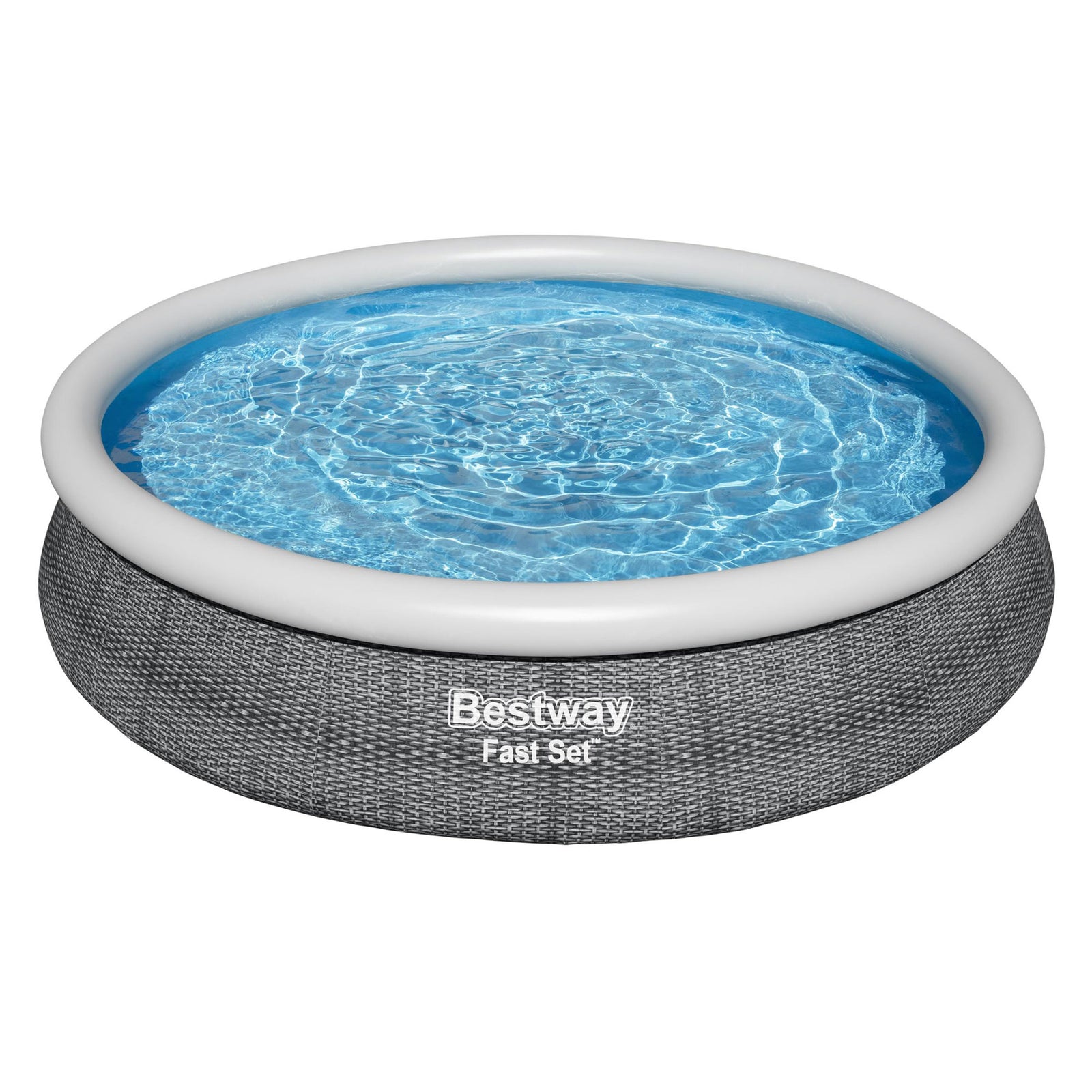 Bestway Fast Set 12'x30" Round Inflatable Outdoor Above Ground Swimming Pool Set - VMInnovations