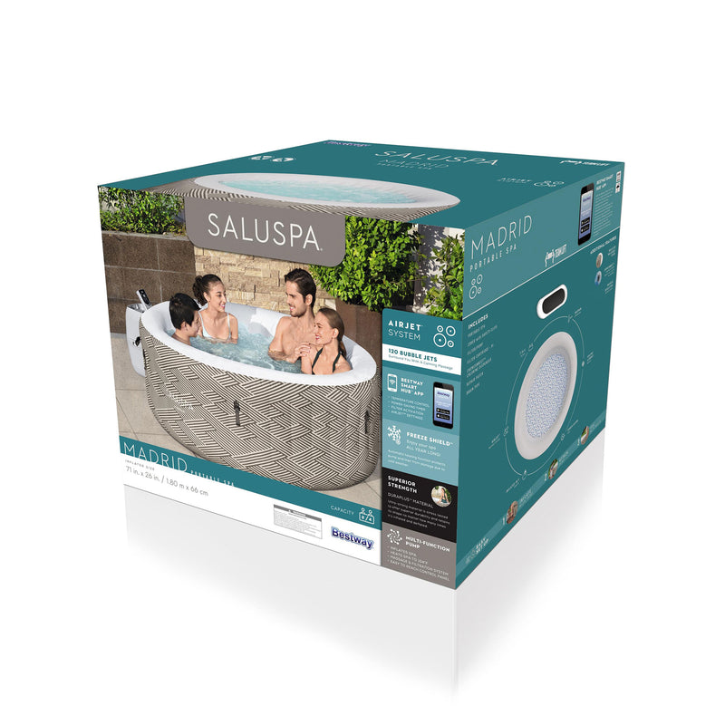 SaluSpa Madrid 4-Person Portable Inflatable Round Air Jet Hot Tub Spa (Open Box)