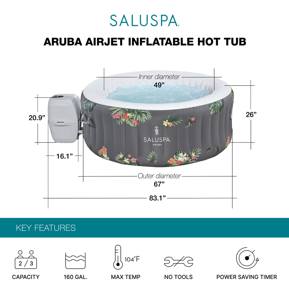Bestway 60062E-BW Aruba 3-Person Inflatable Round Air Jet Hot Tub Spa (Used) - VMInnovations