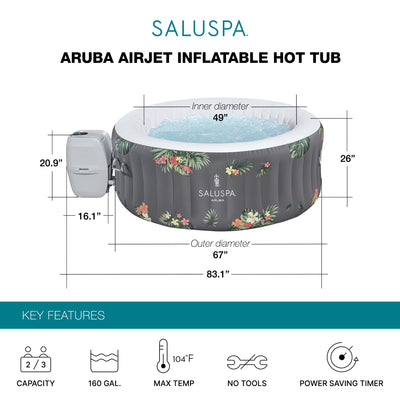Bestway Aruba 3-Person Portable Inflatable Round Air Jet Hot Tub Spa (For Parts) - VMInnovations