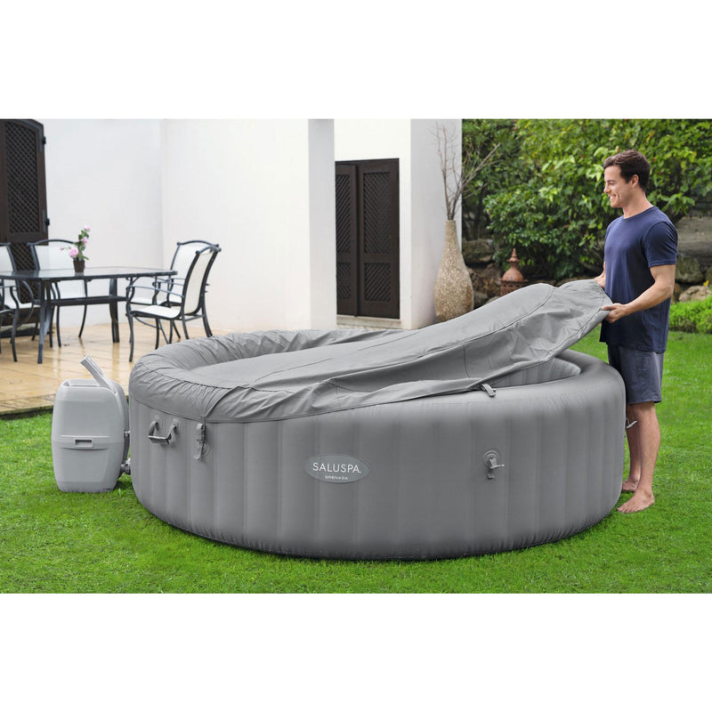 Bestway SaluSpa Grenada AirJet™ Inflatable Hot Tub with 190 Soothing Jets, Gray