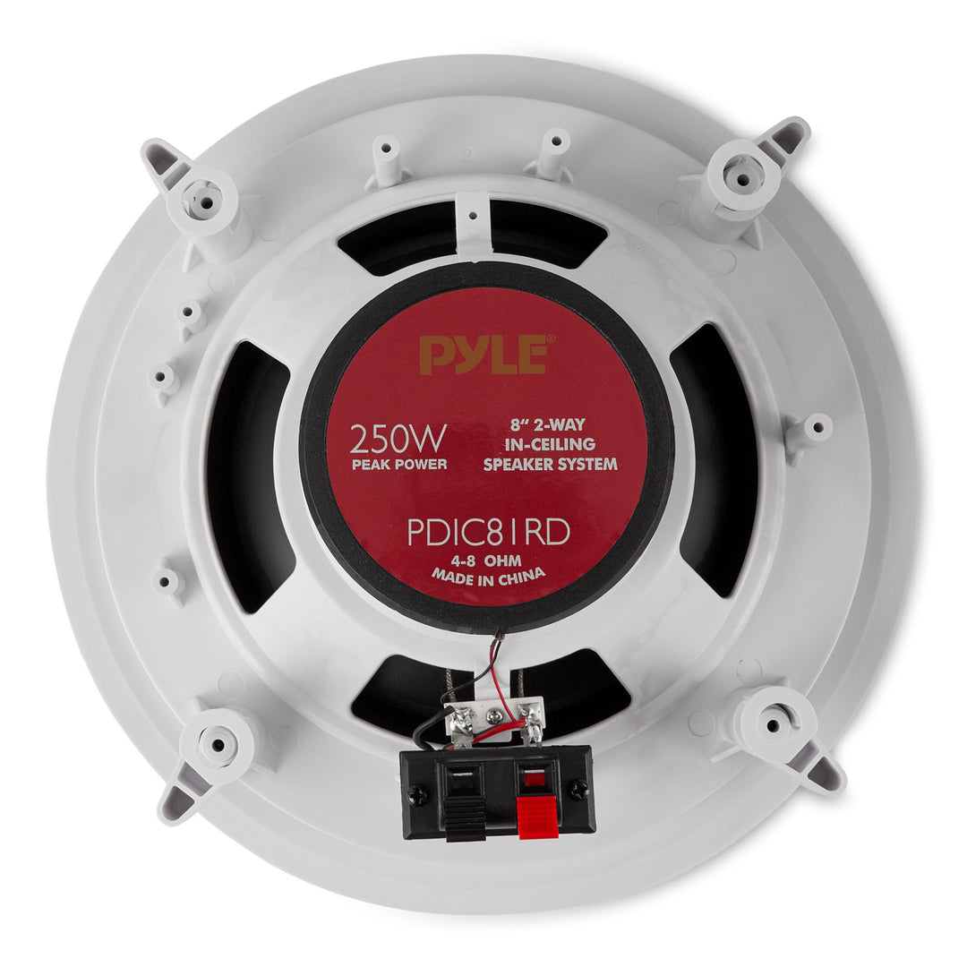 Pyle PDIC81RD 250W 8" Round Flush Mount In-Wall/Ceiling Home Speakers, 2 Pack - VMInnovations