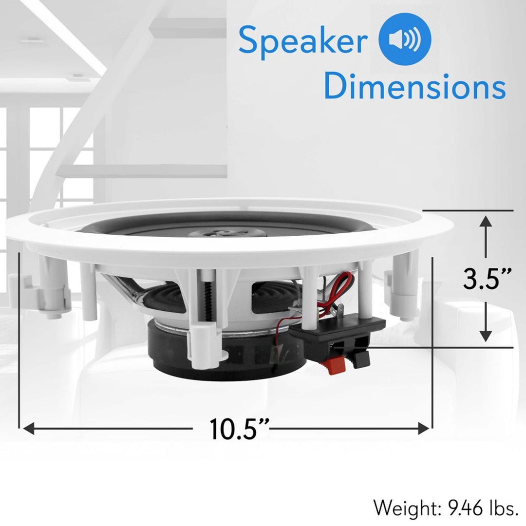 Pyle PDIC81RD 250W 8" Round Flush Mount In-Wall/Ceiling Home Speakers, 2 Pack - VMInnovations