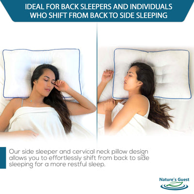 Nature's Guest Adjustable Cervical Contour Pillow, Standard Size, Medium Support