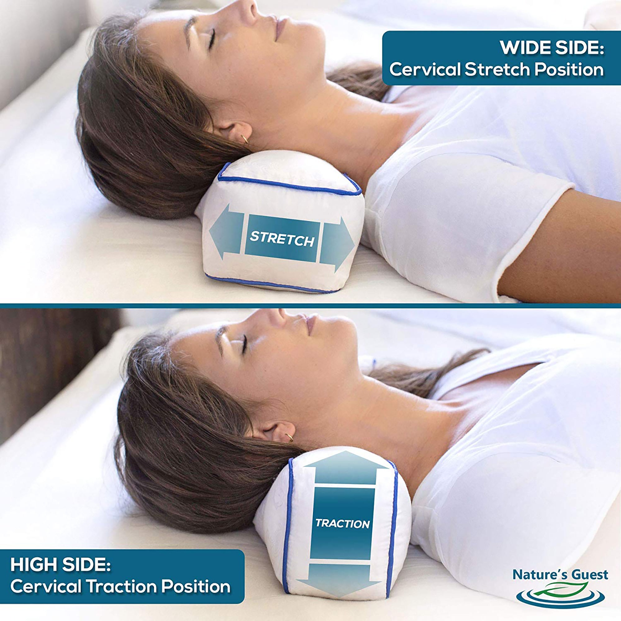 Nature's Guest Cervical Neck Pillow for Relieving Neck and Back Pain (Open Box) - VMInnovations