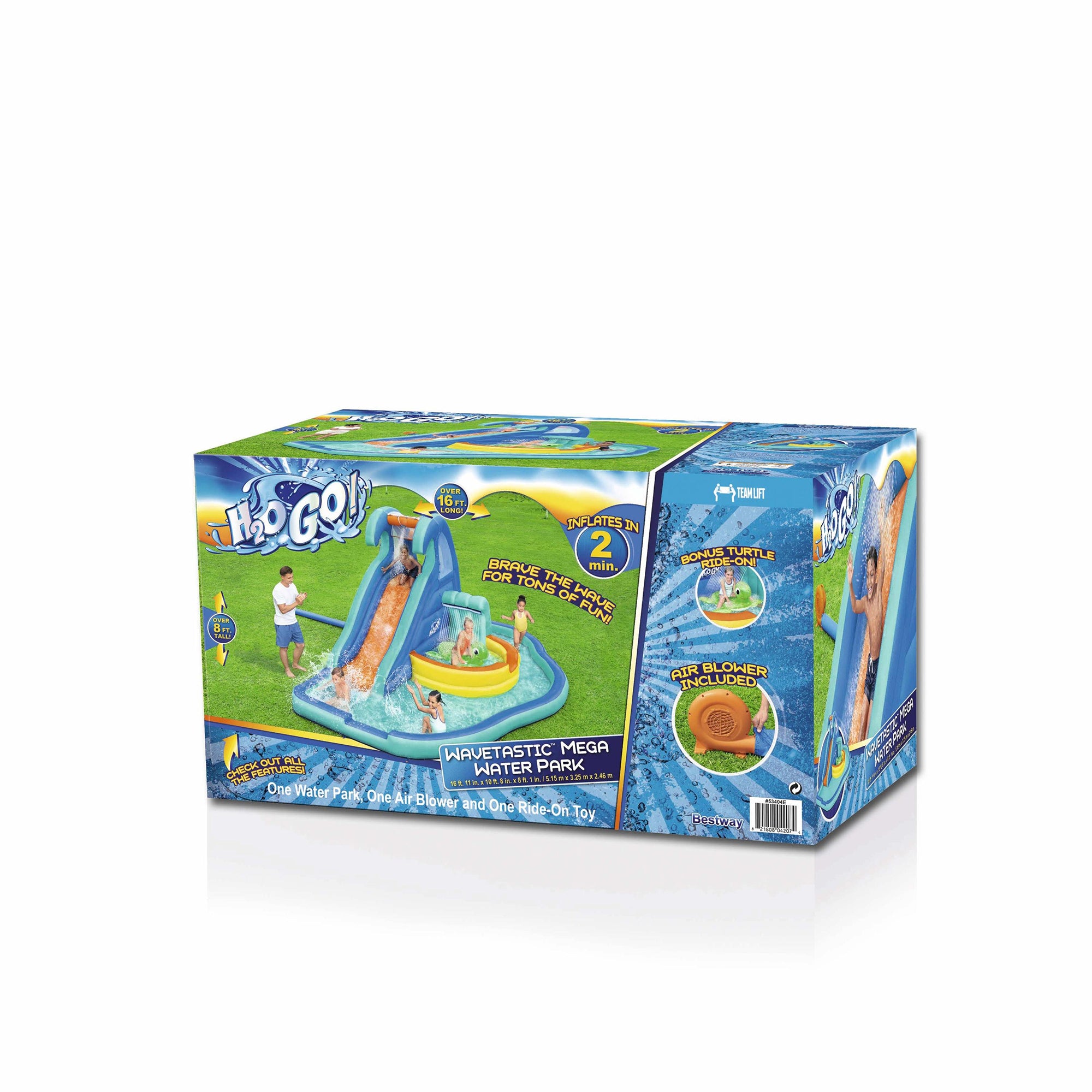 Wavetastic 16 Ft Kids Inflatable Water Park w/Turtle Float (Open Box) - VMInnovations