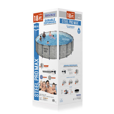 Bestway 18' x 48" Round Steel Pro MAX Hard Side Family Pool Set (Open Box)