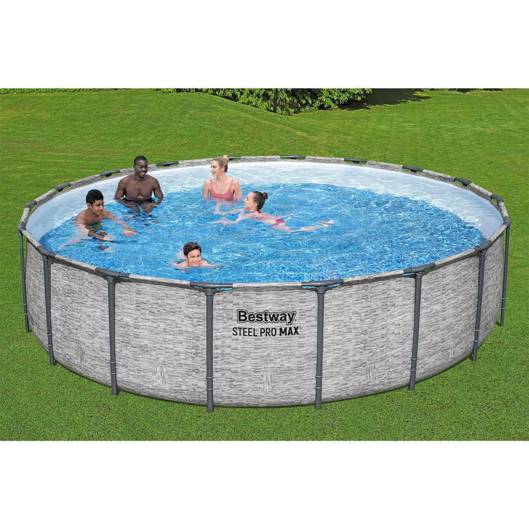 18' x 48" Round Steel Pro MAX Hard Side Family Swimming Pool Set (For Parts)