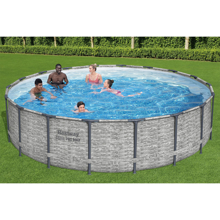 Bestway Steel Pro MAX 18'x48" Round Above Ground Swimming Pool with Pump & Cover