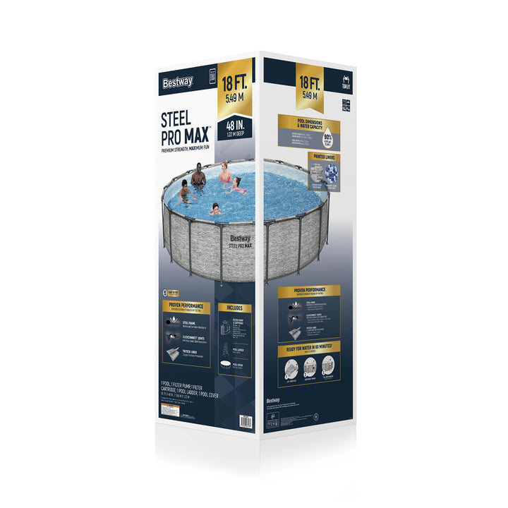 Bestway 18' x 48" Round Steel Pro MAX Hard Side Family Pool Set (Open Box)