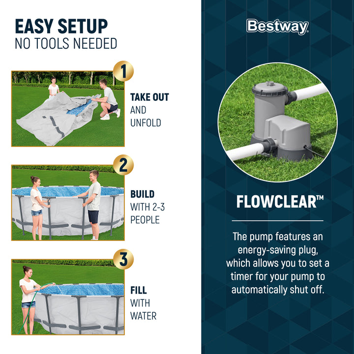 Bestway 18' x 48" Round Steel Pro MAX Hard Side Family Pool Set (Open Box)