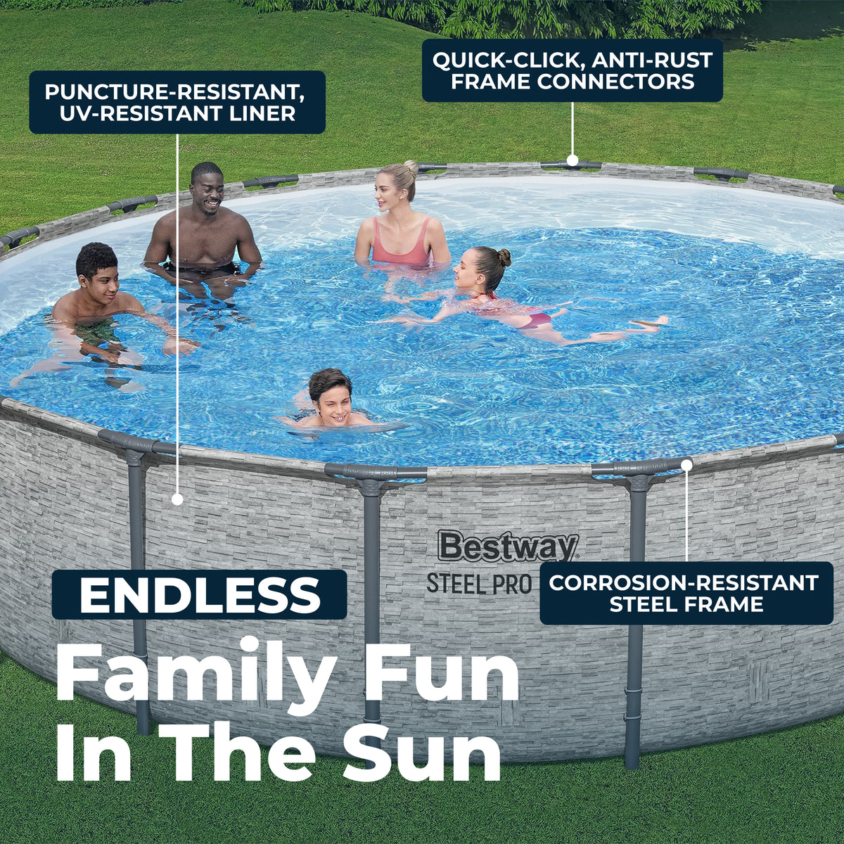 Bestway 18' x 48" Round Steel Pro MAX Hard Side Family Pool Set (Open Box)