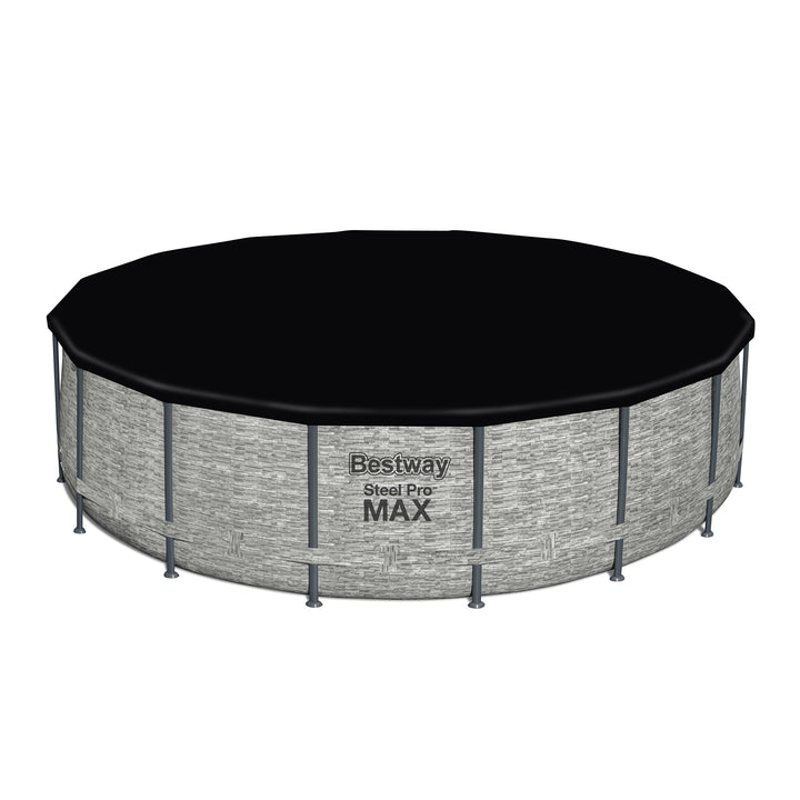 Bestway Steel Pro MAX 16 Foot Round Above Ground Pool Set with 3 Layer Liner