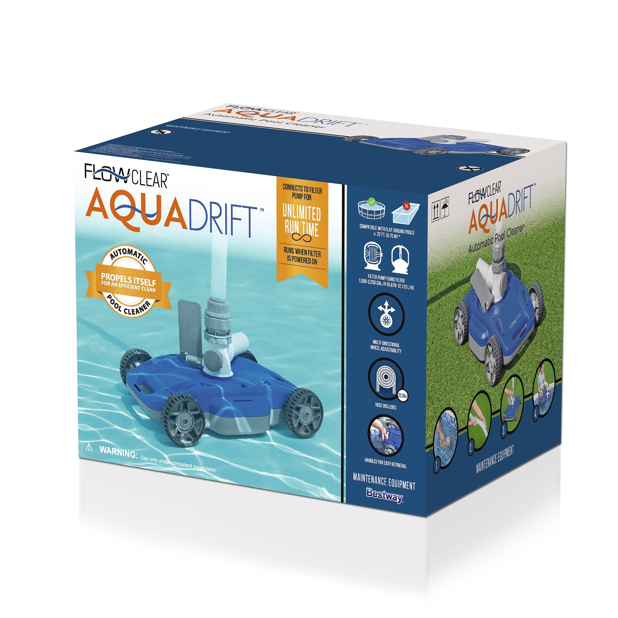 Bestway 58665E FlowClear AquaDrift Automatic Above Ground Pool Vacuum (Open Box) - VMInnovations