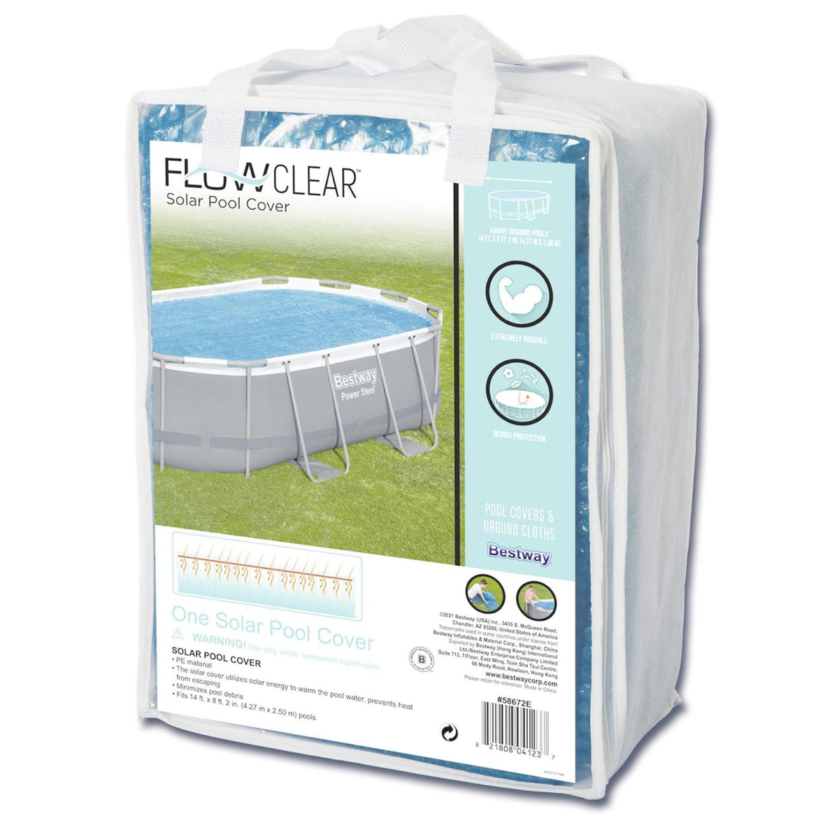 Bestway Flowclear 14'x8'2" Solar Cover for Above & In-Ground Pools (Cover Only)