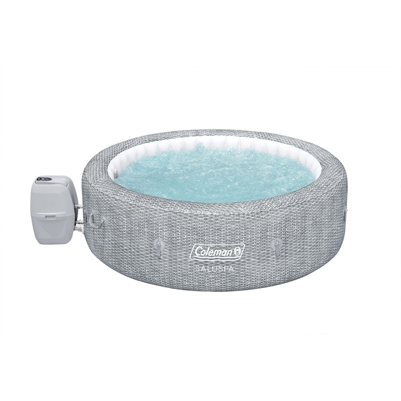 Saluspa Sicily Inflatable Airjet Hot Tub Spa, Fits up to 7 People, Gray (Used)