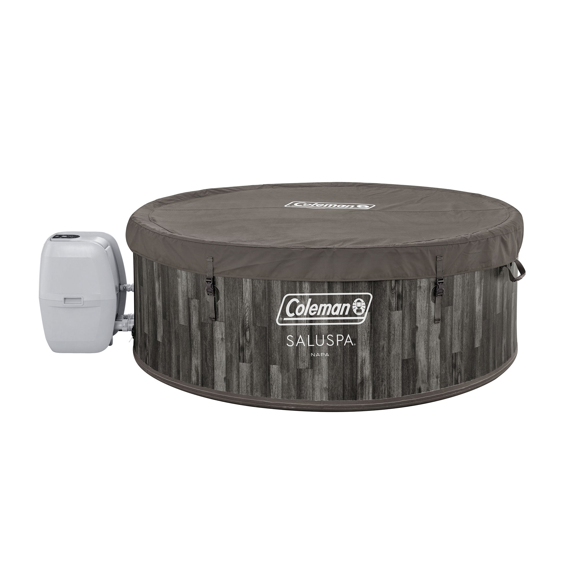 Coleman Napa SaluSpa 7 Person Inflatable Hot Tub with AirJets, Gray Wood (Used) - VMInnovations