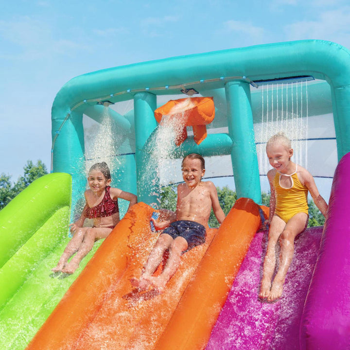 Bestway H2OGO! Triple Splash Course Inflatable Mega Water Park with Air Blower