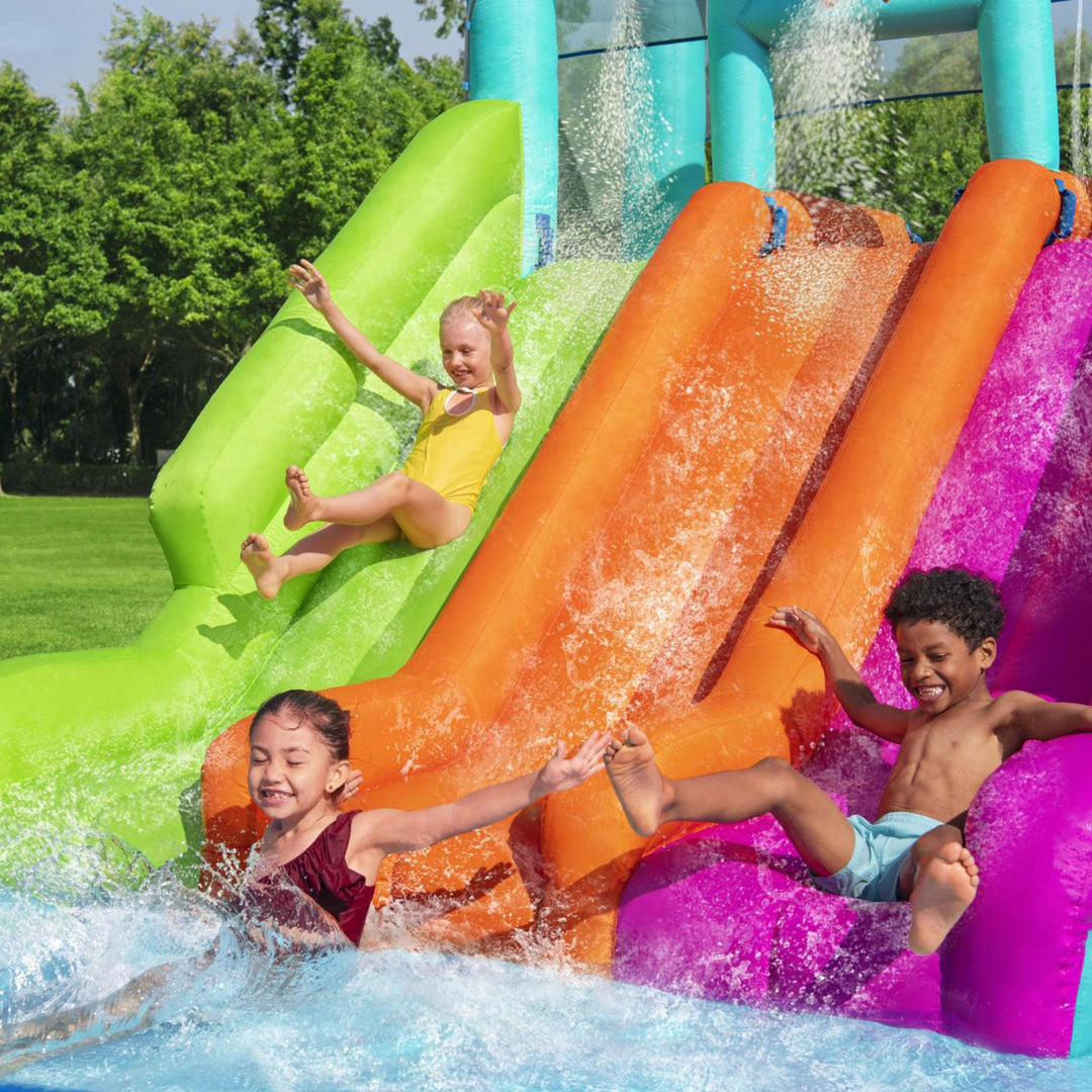 Bestway H2OGO! Triple Splash Course Inflatable Mega Water Park with Air Blower