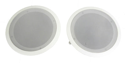 Pyle 8 Inch 500 Watt 2 Way In Wall or In Ceiling Home Speakers, 2 Pack, White