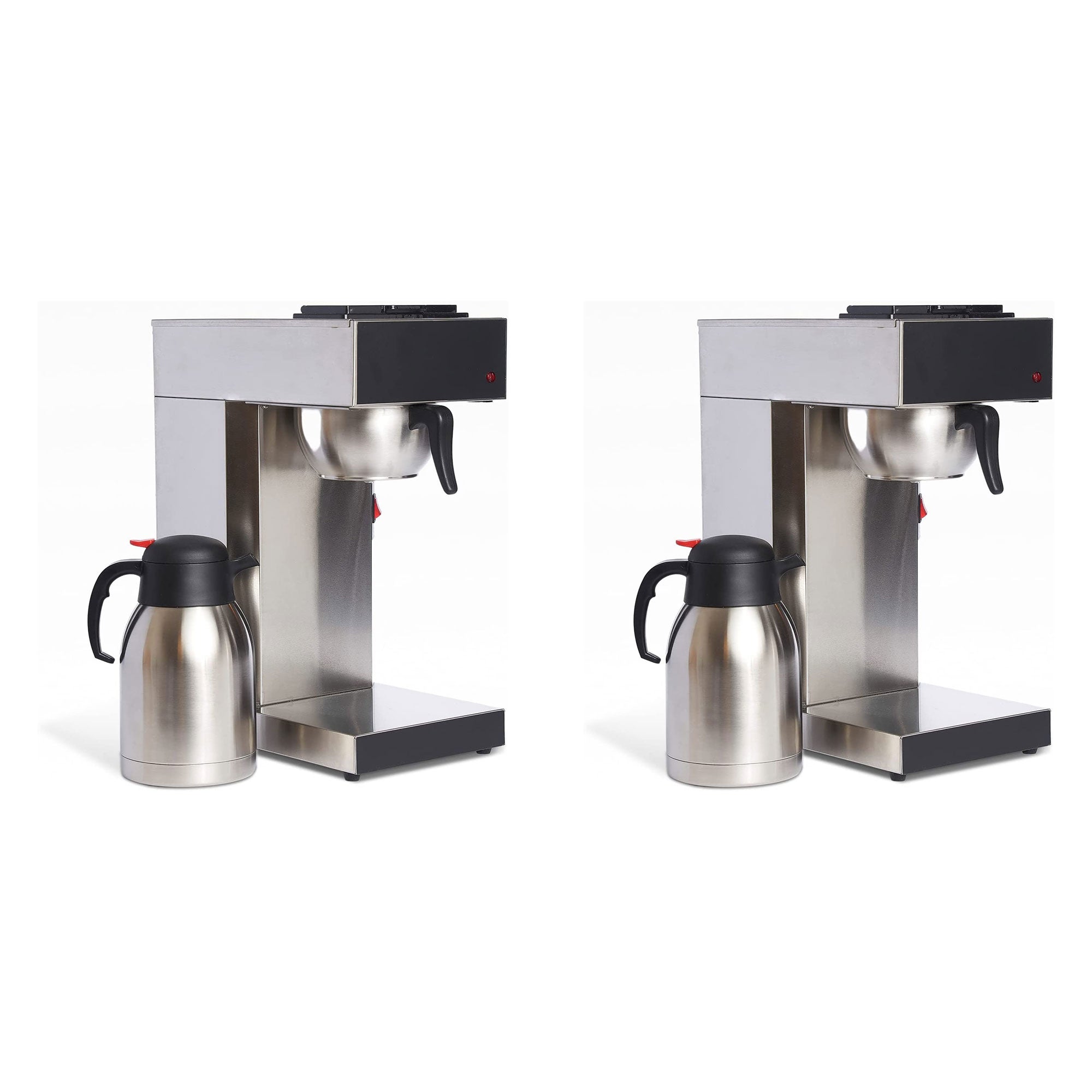 Sybo 12 Cup Stainless Steel Pour Over Coffee Maker with Airpot, Silver (2 Pack)