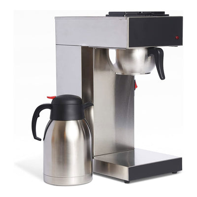Sybo 12 Cup Stainless Steel Pour Over Coffee Maker with Airpot, Silver (2 Pack)