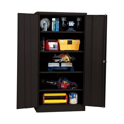 Sandusky Lee 72 Inch Locking Storage Cabinet with 4 Adjustable Shelves, Black